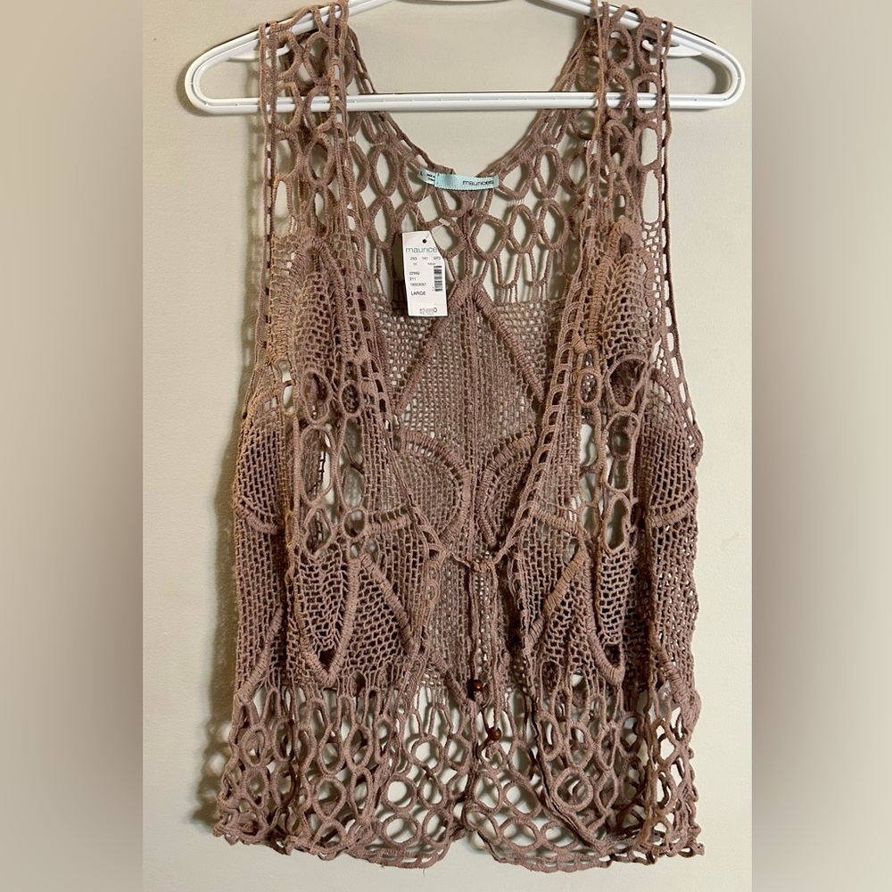 Maurice’s Tank Top Size Large NWT Crochet Knit Pattern L